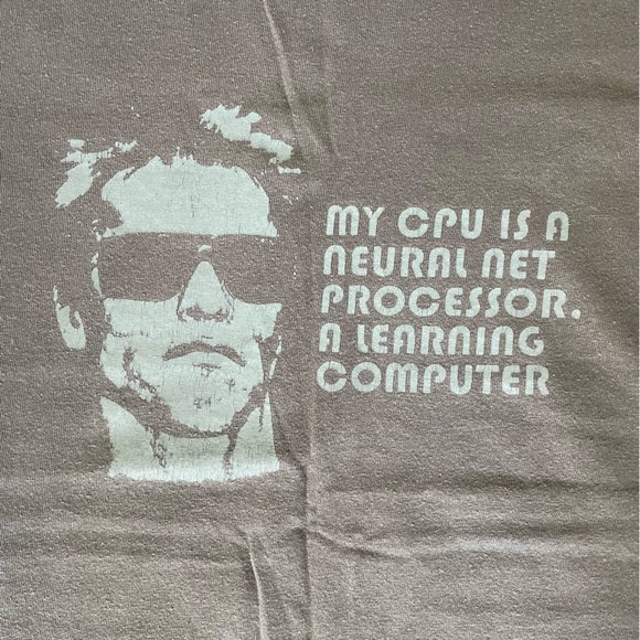 Gildan Graphic T-Shirt My CPU Is a Neural Net Processor A Learning Computer - Picture 2 of 5